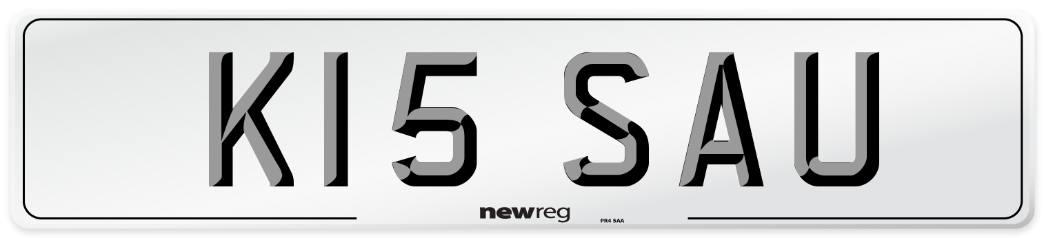 K15 SAU Number Plate from New Reg